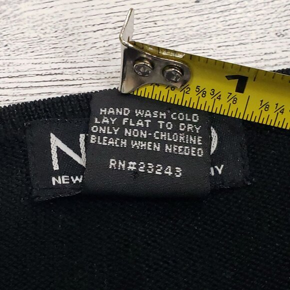 NY&CO Silk Blend Sweater Top Black Metallic Shimmer Quiet Luxury Capsule Women M - Picture 9 of 11